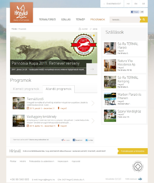 Hegykő - programok