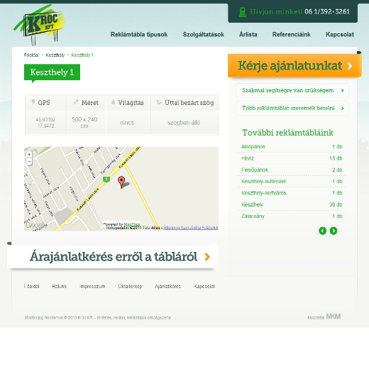 kroc.hu - reklámtábla