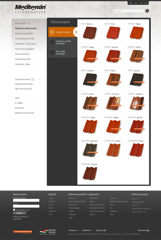 Mediterrán - tetőcserepek