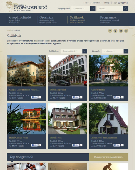 Gyopárosfürdő szállások