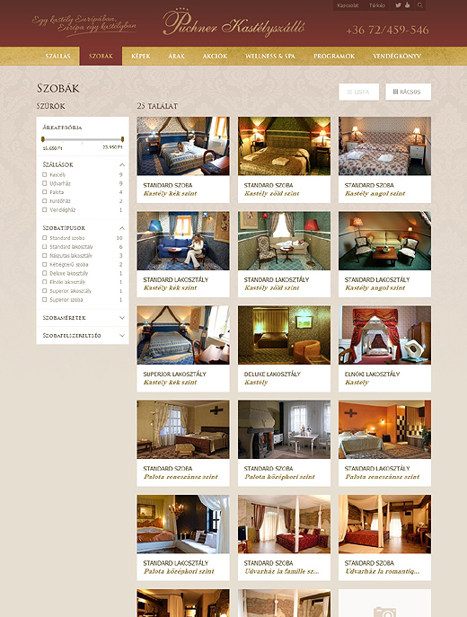 Puchner Kastélyszálló szobák