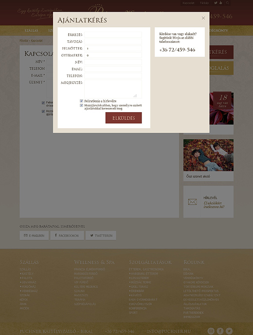 Puchner Kastélyszálló foglalás
