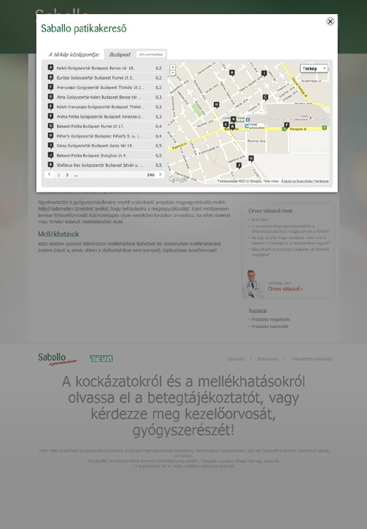 Saballó patikakereső