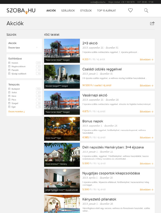 Szoba.hu akciók