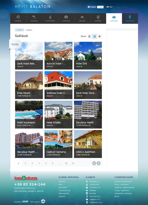 West-Balaton szállások listája